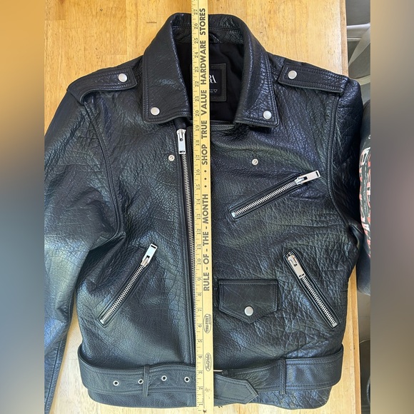 Zara Genuine Buffalo leather motorcycle jacket - Picture 7 of 8